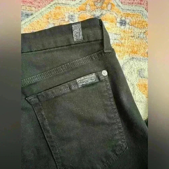 7 for All Mankind Blair Jeans The High Waist Ankle Skinny Jean Black  Size 28 - Picture 3 of 5